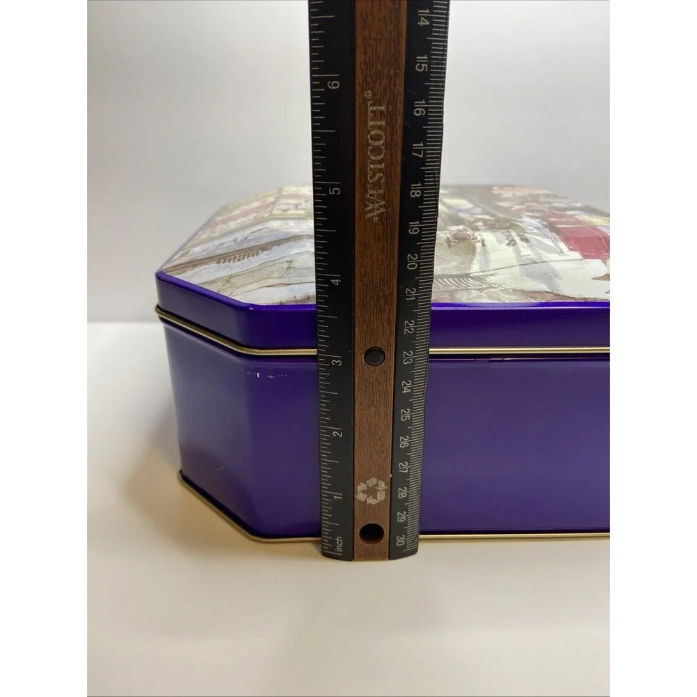 Cadbury Vintage Style Octagonal Cookie‎ Tin Sweet Shop Illustration Purple 700g